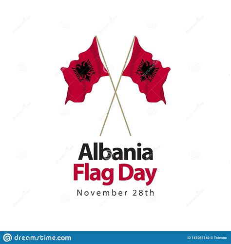 Albania Flag Day Vector Template Design Illustration Stock Vector