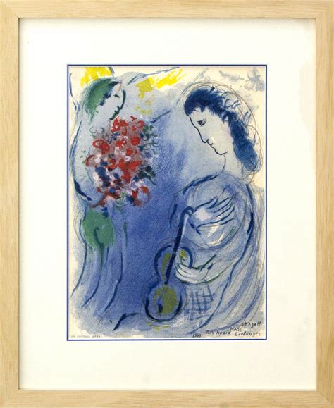 Marc Chagall 1887 1985 Les Amoureux Au Bouquet 1967 Lithographie