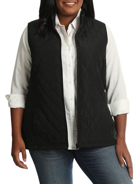 Womens Plus Quilted Reversible Vest