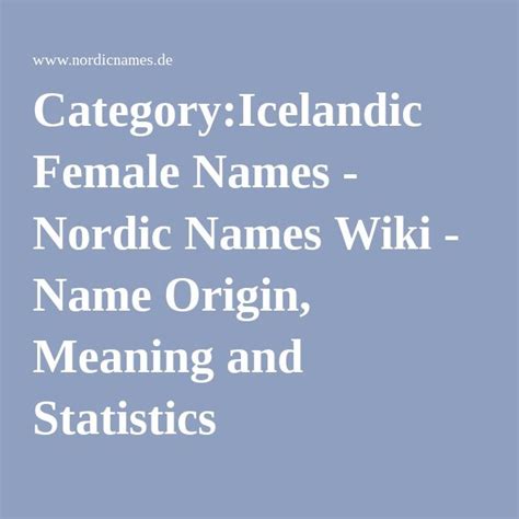 Categoryicelandic Female Names Nordic Names Wiki Name Origin