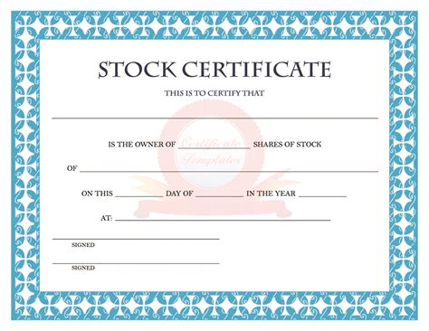 40 Free Stock Certificate Templates Word Pdf ᐅ Templatelab