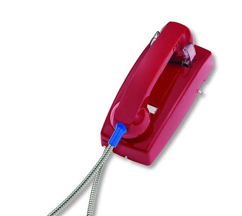 Cortelco Red Wall Phone With Armored Cord