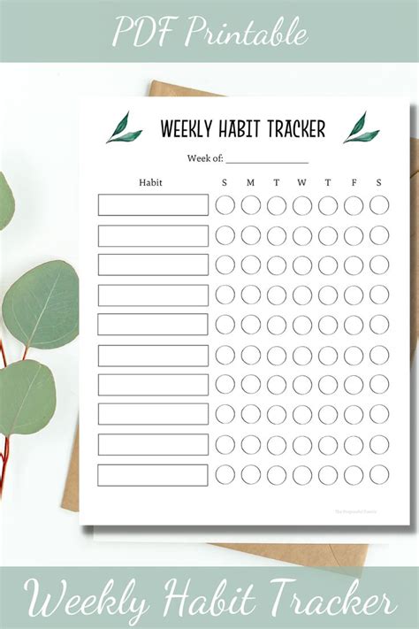 Weekly Habit Tracker Printable Habit Tracker Chart Daily Etsy Habit