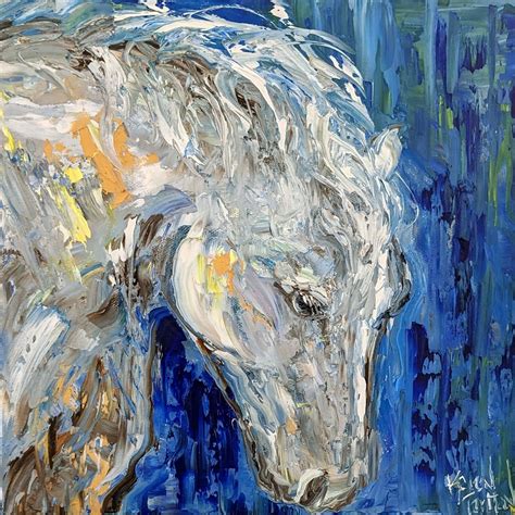 Horse Oil Painting Equine Art Palette Knife Impressionism Fine Art By