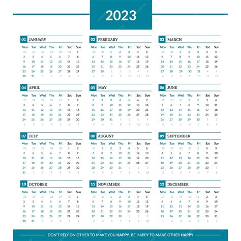 calendario 2023 calendario para la semana 2023 que comienza el lunes plantilla de calendario
