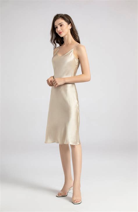 Silk Slip Dress 100 Silk Charmeuse Bias Cut Slip Midi Length Etsy