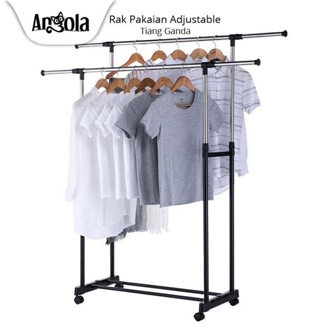 Membuat jemuran dinding dari pipa paralon bekas. Stand Hanger Rak Gawang Gawangan Jemuran Gantungan BAJU PAKAIAN Double ganda G MINIMALIS ...