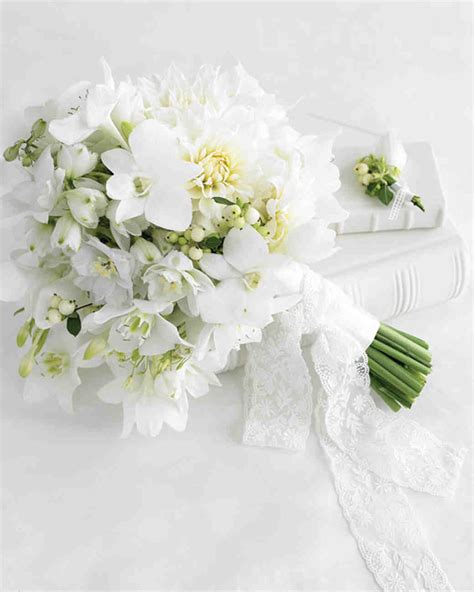 Coral and ivory wedding bouquet. White Wedding Flowers | Martha Stewart Weddings
