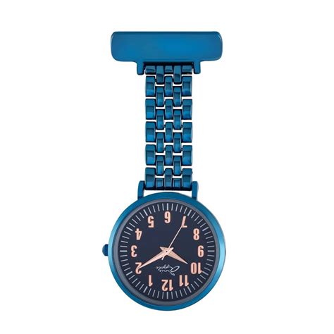 Aurora Rose Goldblue Link Fob Watch