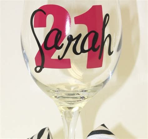 21st Birthday Celebration Wine Glass