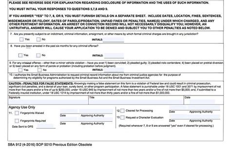 How To Fill Out Sba Form 912 Step By Step Guide
