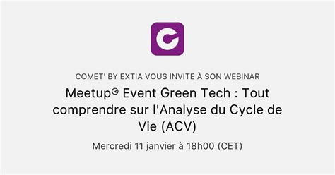 Meetup Event Green Tech Tout Comprendre Sur L Analyse Du Cycle De