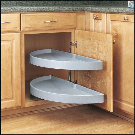 Lots of things could be easy to access thanks to them. Half Moon Pivot/Slide Out for Blind Corners Rev-a-Shelf ...