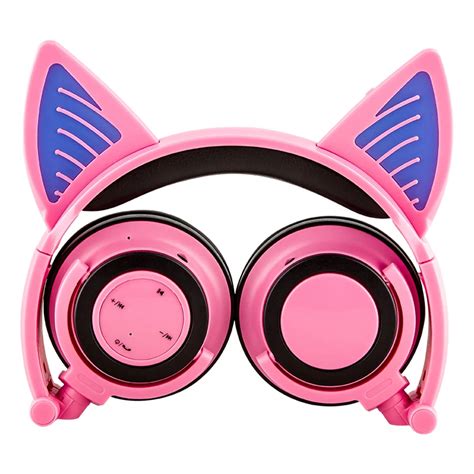 Supology Cute Glow Bluetooth Cat Ear Headphones For Girls Led Wireless