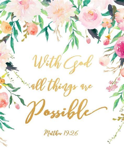 With God All Things Are Possible Printable Bible Verse Etsy