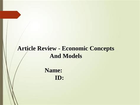 Economic Concepts And Models Desklib