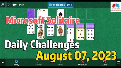 Microsoft Solitaire Daily Challenges August 07 2023 Test Your