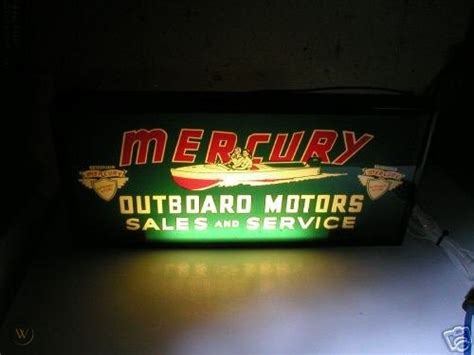 1950 Mercury Outboard Boat Motor Lighted Sign Advertise 37208890