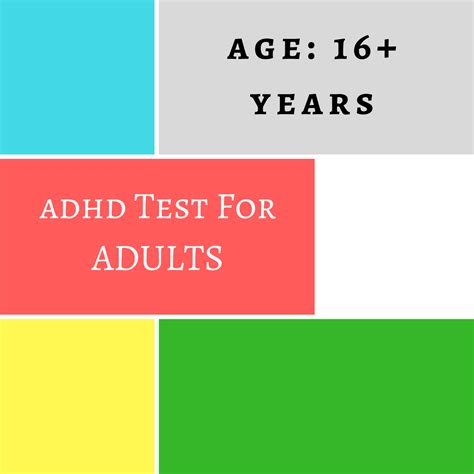 Adhd Test For Adults Recommended Age 16 Years
