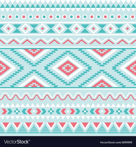 Tribal Seamless Pattern Aztec Blue Background Vector Image