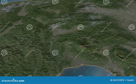 Yamanashi Extruded Japan Stereographic Satellite Map Stock Footage