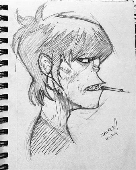 Image May Contain Drawing Gorillaz Art Anatomy Drawing Drawing Practice