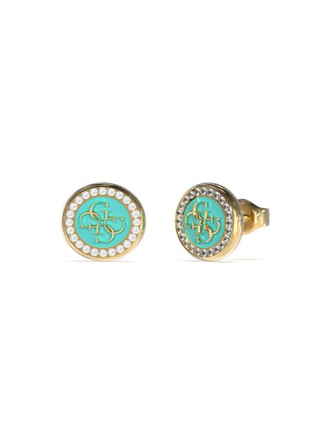 DREAMING GUESS 12MM AQUA 4G STUDS GOLD Guess Philippines
