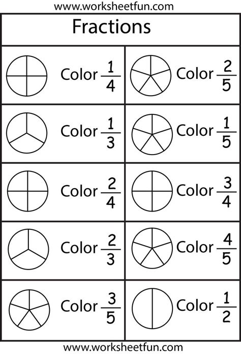 Color The Fraction 4 Worksheets 2nd Grade Math Worksheets Learning