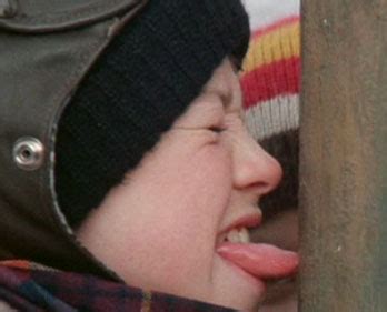 Image result for images of flick's tongue frozen to pole