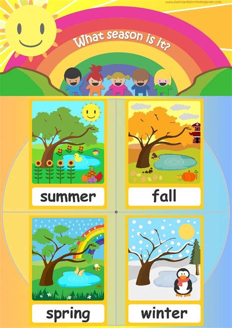Seasons Flashcards Teach Seasons Free Flashcards And Posters Kids