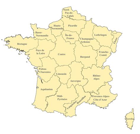 Frankreich Karte Mit Regionen Landkarten Mit Provinzen