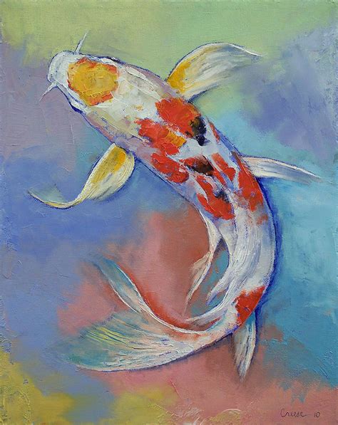 koꜜi) or more specifically nishikigoi (錦鯉, japanese: Butterfly Koi Fish Painting by Michael Creese