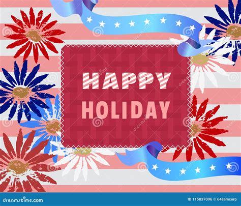 Happy American Holiday Stock Vector Illustration Of Fourth 115837096