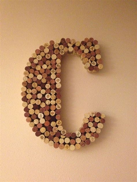Wall Art Wine Cork Initial Letter Decor Diy Initial Crafts Initial