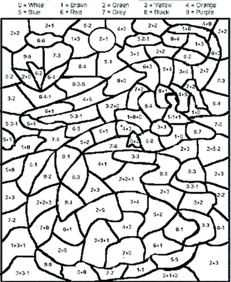 Free christmas color by number addition subtraction within 10 Math Coloring Pages 1st Grade at GetColorings.com | Free ...