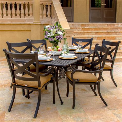 Shop allmodern for modern and contemporary six person outdoor dining tables to match your style and budget. Avondale 6-Person Cast Aluminum Patio Dining Set | Patio ...