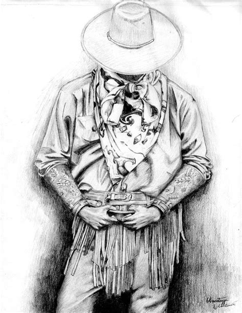 Cowboysketchbykuraitazja D58bfv4 Drawing Sketches Western Artwork