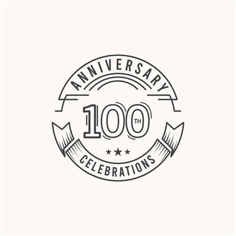 100 Years Anniversary Celebration Logo Vector Template Design