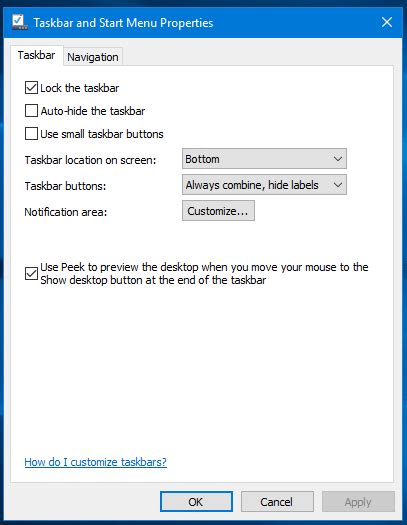 I Dont Get The Toolbar Option In Taskbar And Start Menu Properties