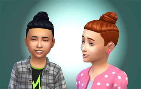 Mystufforigin Shaved Bun Top For Kids Sims 4 Hairs Sims 4 Cc Kids