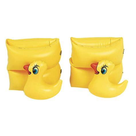 Set Of 2 Yellow Funny Duckie Inflatable Swimming Pool Arm Floats For