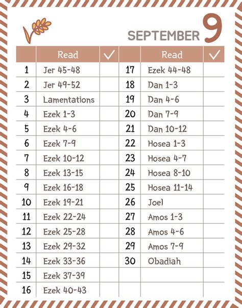 Bible Reading Plan Of September For Christians 성경 성경 구절 구절