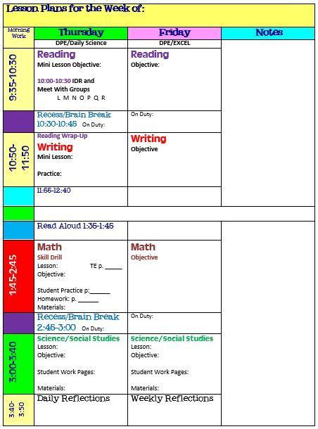 Block Scheduling Lesson Plan Template Awesome Simplify Your Life With