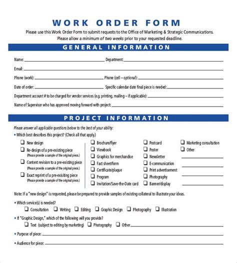 The work order template captures customer. Work Order Template | Templates, Templates free download ...