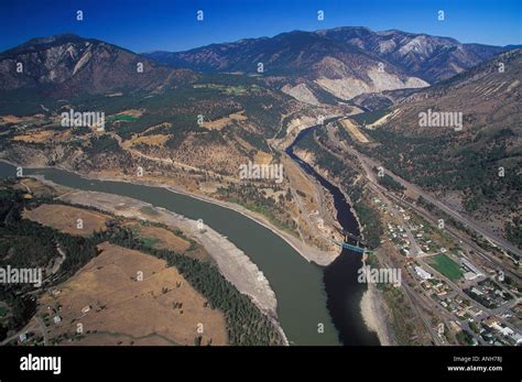 Aerial Of The Confluence Of The Thompson And Fraser River British