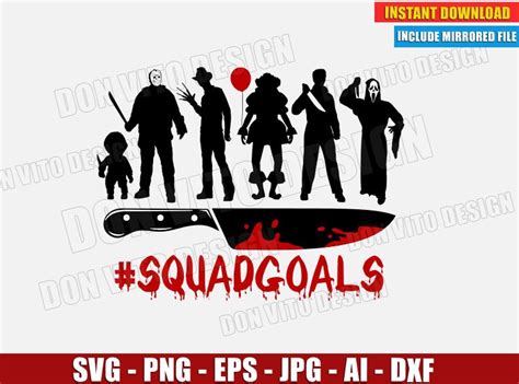 Download Horror Movie Villains SquadGoals SVG Cut File for Cricut ...
