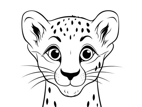 Cheetah Coloring For Kids Coloring Page
