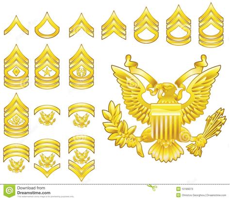 American Army Enlisted Rank Insignia Icons Stock Photos Image 10189073
