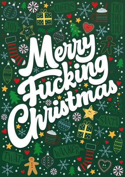 Rude Christmas Card Merry Fucking Christmas Thortful