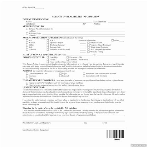 Free Printable Fake Hospital Discharge Papers Patient Release Form